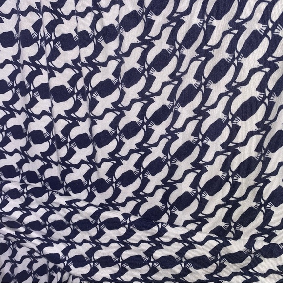 Boden Navy and White Dove Print Size 6R Midi Soft Short Sleeve Dress - Picture 4 of 8